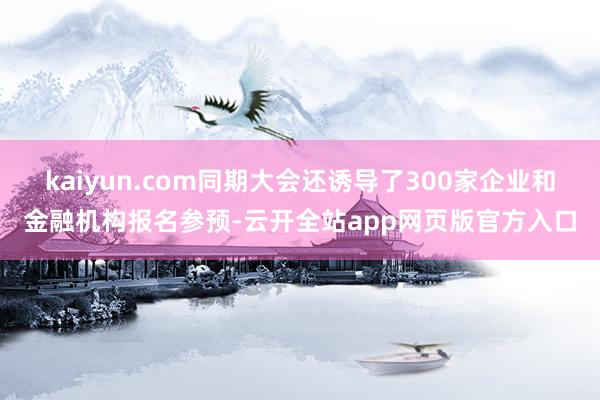 kaiyun.com同期大会还诱导了300家企业和金融机构报名参预-云开全站app网页版官方入口