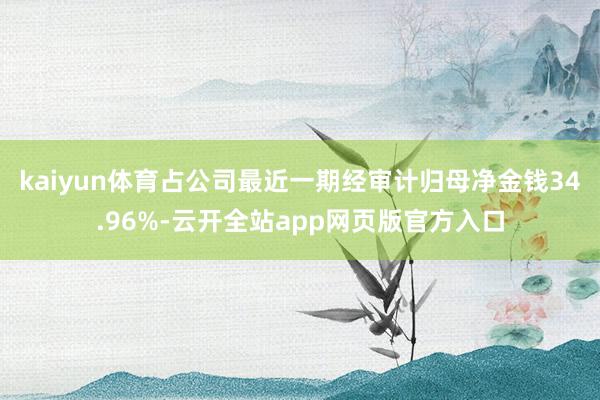 kaiyun体育占公司最近一期经审计归母净金钱34.96%-云开全站app网页版官方入口