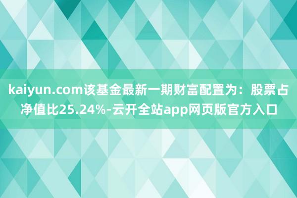 kaiyun.com该基金最新一期财富配置为：股票占净值比25.24%-云开全站app网页版官方入口